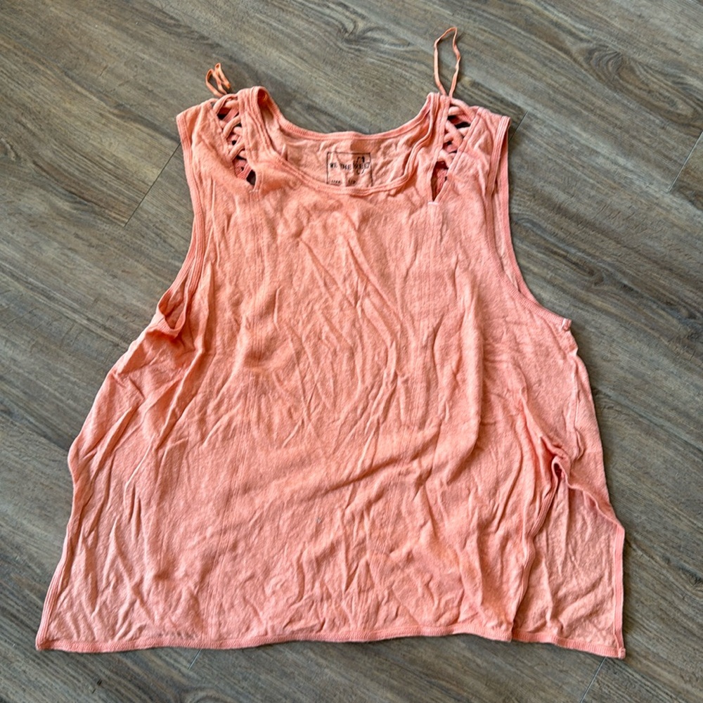 Orange oversized free people tank